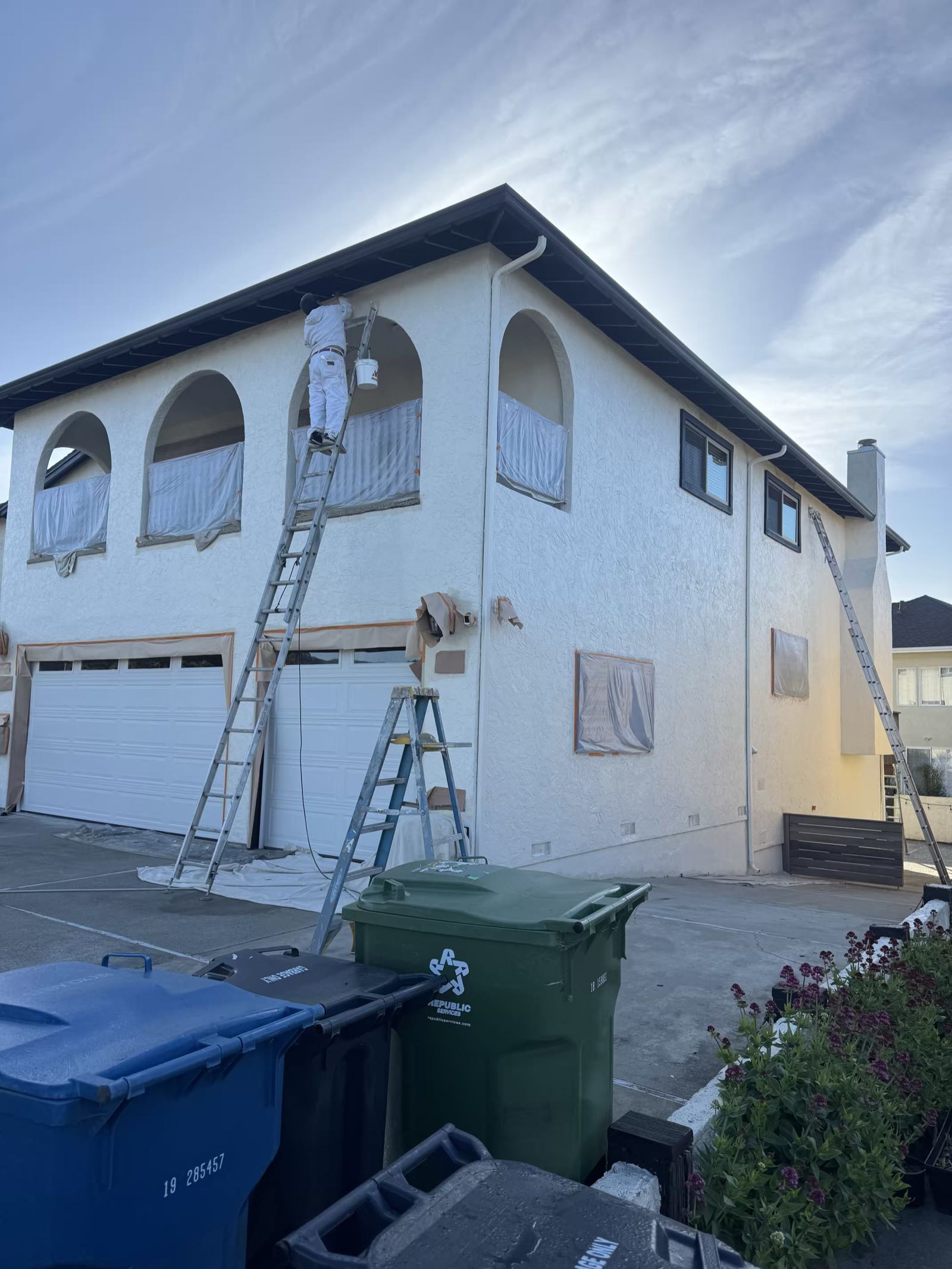 White stucco house painting exterior paint hayward california